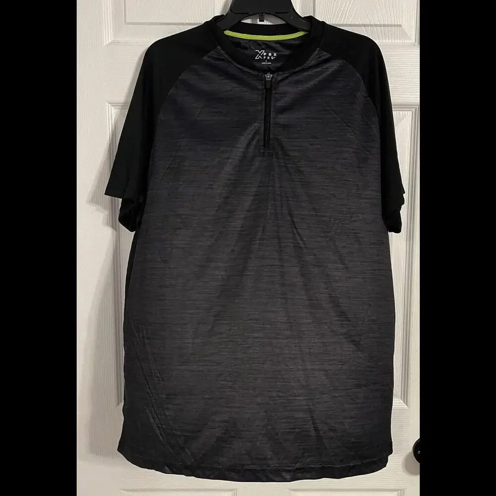 Pbx Pro Men’s Large 1/4 Zip Short Sleeve Tshirt Black - Picture 1 of 12